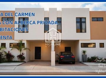 Casa · 122m² · 3 Recámaras · Oportunidad! Casa de 3 Recámaras con Terraza y Estacionamiento en Playa del Carmen. Amenidades.