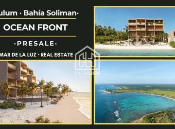 PREMIUM · Departamento Frente Al Mar. 2 Recámaras. Tulum, Bahía Soliman. Lujo y Exclusividad. Preventa.