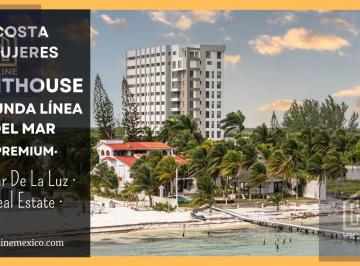 Departamento · 129m² · 3 Recámaras · 2 Estacionamientos · Penthouse de 3 Recámaras en Segunda Línea del Mar. Nueva Zona Hotelera de Cancún. Entrega Inmediata.