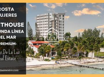 Departamento · 129m² · 3 Recámaras · 2 Estacionamientos · Penthouse de 3 Recámaras en Segunda Línea del Mar. Nueva Zona Hotelera de Cancún. Entrega Inmediata.