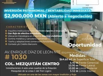 Local comercial , Guadalajara · Local en Esquina C/ Inquilino Institucional Aaa | Av Enrique Díaz de León