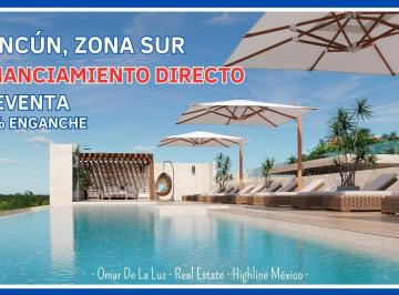 Departamento · 58m² · 1 Recámara · 1 Estacionamiento · Departamento con Balcón en Venta. Cancún Zona Sur. Alberca, Rooftop, Gym.