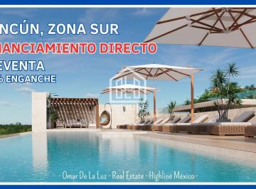 Departamento · 58m² · 1 Recámara · 1 Estacionamiento · Departamento con Balcón en Venta. Cancún Zona Sur. Alberca, Rooftop, Gym.