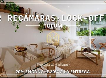 Departamento · 60m² · 2 Recámaras · 1 Estacionamiento · Departamento de 2 Recámaras Lock Off. Tulum. Alberca, Cowork, Gym. Ideal Para Airbnb