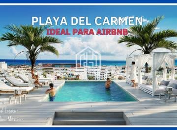 Departamento · 40m² · 1 Recámara · 1 Estacionamiento · Departamento de 1 Recámara con Terraza. Playa del Carmen. a 3 Min. del Mar, Rooftop, Alberca, Gym.