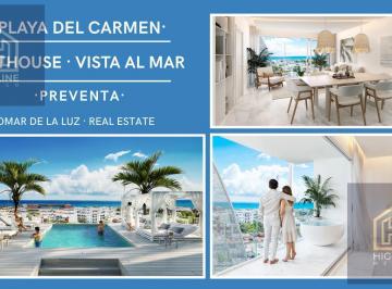 Departamento · 100m² · 3 Recámaras · Penthouse 3 Recámaras, Terraza, Jacuzzi, Vista Al Mar. Playa del Carmen. Rooftop, Alberca, Sportbar.