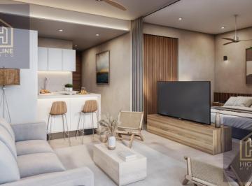 Departamento · 46m² · 1 Recámara · 1 Estacionamiento · Departamento de 1 Habitación en Av Huayacán (Cancún) con Albercas, Gimnasio y Coworking