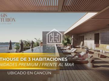Departamento · 191m² · 3 Recámaras · 2 Estacionamientos · Penthouse de 3 Habitaciones en Venta en Cancún a 15 Min del Aeropuerto | con Solárium