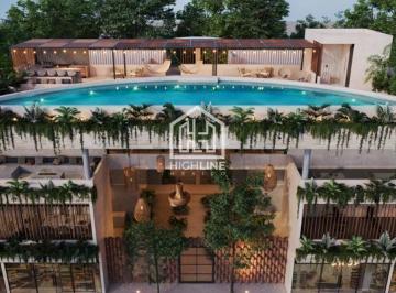 Departamento · 35m² · 1 Recámara · 1 Estacionamiento · Departamento en Venta en Tulum 1 Habitación con Jardín Central y Bar