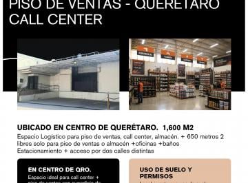 Bodega comercial de 1 habitación, Querétaro · Bodega con Oficinas en Centro Querétaro 1,600 m² con Montacargas