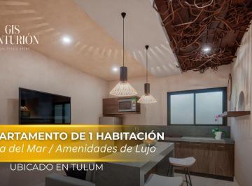 Departamento · 55m² · 1 Recámara · 1 Estacionamiento · Departamento de 1 Habitación en Venta en Tulum a Poca Distancia de La Playa | Alberca Privada
