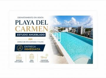 Departamento · 54m² · 1 Recámara · 1 Estacionamiento · Departamento en Venta Playa del Carmen Estudio Amueblado Cerca de 5ta Av y Playa