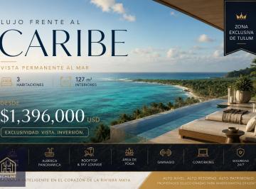 Departamento · 153m² · 3 Recámaras · Departamento 3 Habitaciones en Venta Frente Al Mar con Rooftop y Alberca Panorámica