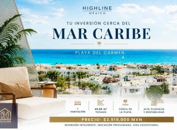 Departamento · 40m² · 1 Recámara · Departamento 1 Habitación en Venta en Playa del Carmen con Vista Al Mar y Alta Plusvalía