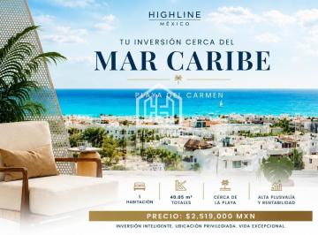 Departamento · 40m² · 1 Recámara · Departamento 1 Habitación en Venta en Playa del Carmen con Vista Al Mar y Alta Plusvalía