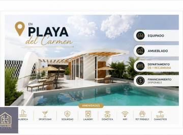 Departamento · 50m² · 1 Recámara · 1 Estacionamiento · Departamento en Venta Amueblado en Playa del Carmen Cerca de 5ª Av