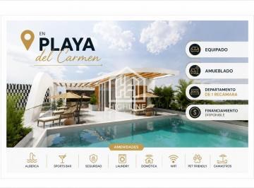 Departamento · 50m² · 1 Recámara · 1 Estacionamiento · Departamento en Venta Amueblado en Playa del Carmen Cerca de 5ª Av