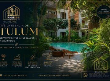 Departamento · 93m² · 2 Recámaras · 1 Estacionamiento · Departamento en Venta en Tulum Amuebado y Equipado de 2 Habitaciones con Alberca Exclusiva