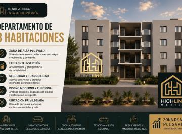 Departamento · 80m² · 3 Recámaras · 1 Estacionamiento · Departamento 3 Recamaras | 2 Baños | Amenidades | Zona Alta Plusvalia