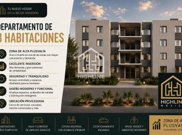 Departamento · 80m² · 3 Recámaras · 1 Estacionamiento · Departamento 3 Recamaras | 2 Baños | Amenidades | Zona Alta Plusvalia