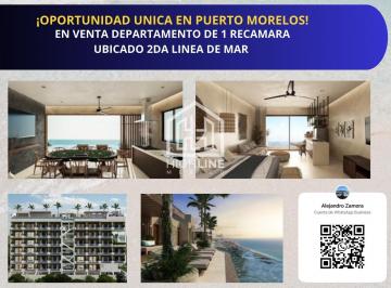 Departamento · 53m² · 1 Recámara · 1 Estacionamiento · Departamento en Venta Ubicado en Puerto Morelos con Vista Al Mar