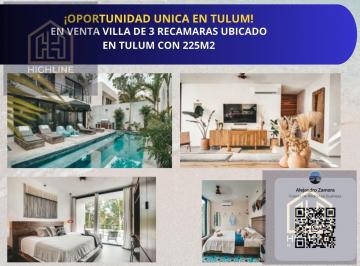 Villa · 300m² · 3 Recámaras · 2 Estacionamientos · Villa en Venta Ubicada en Residencial Tulum de 3 Recamras con Alberca Privada