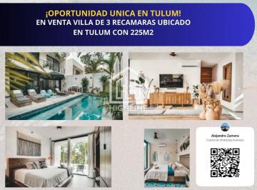 Villa · 300m² · 3 Recámaras · 2 Estacionamientos · Villa en Venta Ubicada en Residencial Tulum de 3 Recamras con Alberca Privada