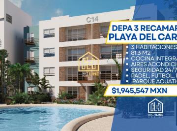 Departamento · 81m² · 3 Recámaras · 1 Estacionamiento · Departamento Barato en Venta Playa del Carmen, 3 Habitaciones, Condominio, Inversion, Infonavit.