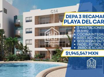 Departamento · 81m² · 3 Recámaras · 1 Estacionamiento · Departamento Barato en Venta Playa del Carmen, 3 Habitaciones, Condominio, Inversion, Infonavit.
