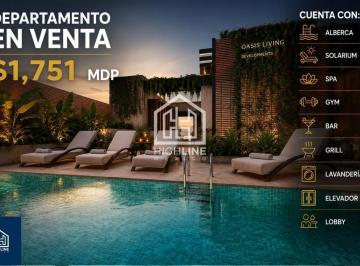 Departamento · 36m² · 1 Recámara · Departamento en Playa del Carmen en Venta de 1 Recamara 1 Baño Cocina Terraza Alberca Gym Spa