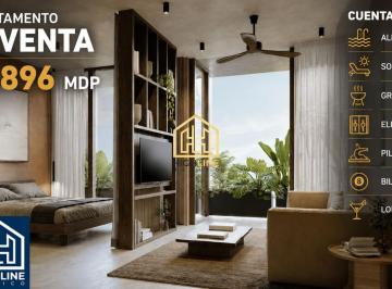 Departamento · 51m² · 1 Recámara · Departamento en Playa del Carmen en Venta 1 Habitacion 1 Baño Cocina Alberca Roof Top Pilates