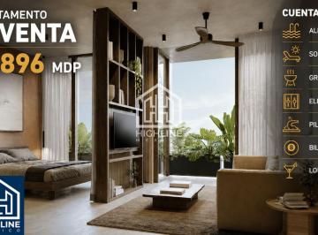 Departamento · 51m² · 1 Recámara · Departamento en Playa del Carmen en Venta 1 Habitacion 1 Baño Cocina Alberca Roof Top Pilates