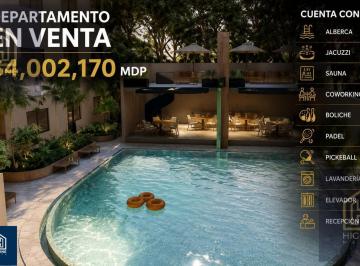 Departamento · 99m² · 2 Recámaras · 1 Estacionamiento · Departamento en Playa del Carmen en Venta 2 Recamaras 2.5 Baños Alberca Sauna Jacuzzi Lavanderia