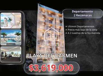 Departamento · 58m² · 2 Recámaras · 1 Estacionamiento · Departamento en Venta de 2 Recamaras Ubicado en Playa del Carmen con Vista Al Mar