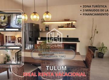 Departamento · 73m² · 1 Recámara · 1 Estacionamiento · Departamento en Venta Ubicado en Tulum a 3 Minutos del Mar