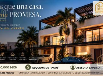 Casa · 165m² · 4 Recámaras · 2 Estacionamientos · Departamento 4 Habitaciones en Venta en Playa del Carmen con Roofgarden, Alberca y Balinesas