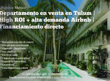 Departamento · 60m² · 2 Recámaras · 1 Estacionamiento · Departamento en Venta en Tulum | Roi Premium Alta Demanda Airbnb y Financiamiento Directo.