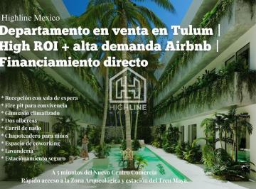 Departamento · 60m² · 2 Recámaras · 1 Estacionamiento · Departamento en Venta en Tulum | Roi Premium Alta Demanda Airbnb y Financiamiento Directo.