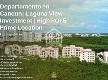 Departamento · 106m² · 1 Recámara · 2 Estacionamientos · Departamento en Zona Hotelera | Laguna View Investment | High Roi