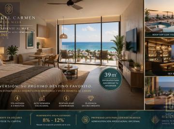 Departamento · 39m² · 1 Recámara · 1 Estacionamiento · Departamento en Playa del Carmen | Ocean View Studio Roi High Demand Area| a 5 Min de La Playa.