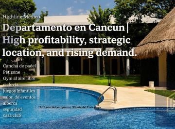 Departamento · 57m² · 1 Recámara · 1 Estacionamiento · Departamento Tipo Loft en Cancún. Zona Sur, Area de Mayor Conectividad| Financiamiento Sin Bancos