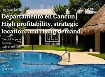Departamento · 57m² · 1 Recámara · 1 Estacionamiento · Departamento Tipo Loft en Cancún. Zona Sur, Area de Mayor Conectividad| Financiamiento Sin Bancos