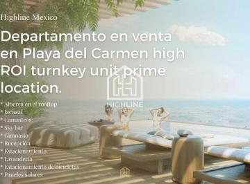 Departamento · 49m² · 2 Recámaras · 1 Estacionamiento · Departamento en Venta en Playa del Carmen High Roi Turnkey Unit Prime Location Act Now Today! Fast
