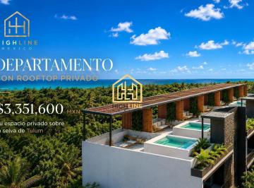 Departamento · 55m² · 1 Recámara · Departamento 1 Habitación en Venta en Tulum con Rooftop Privado y Cerca de La Playa y Zona Turistica