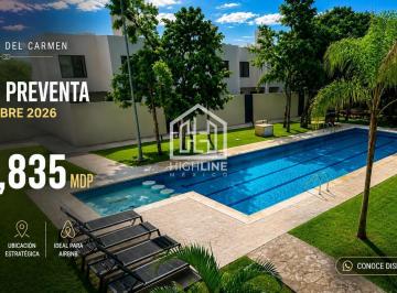 Casa · 166m² · 3 Recámaras · 2 Estacionamientos · Casa en Preventa – Playa del Carmen – 3 Habitaciones – Alberca y Gimnasio