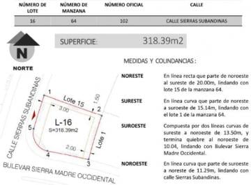 Terreno / Lote · 318m² · Terreno en Fraccionamiento Zanda