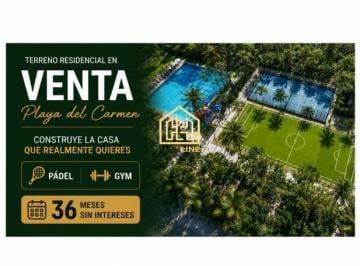 Terreno / Lote · 434m² · Terreno Residencial en Venta Playa del Carmen con Pádel y Gimnasio