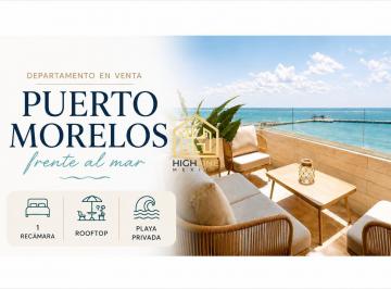 Departamento · 89m² · 2 Recámaras · 1 Estacionamiento · Departamento en Venta Puerto Morelos Frente Al Mar 2 Recámaras Rooftop y Playa Privada