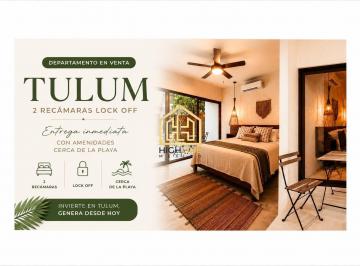 Departamento · 104m² · 2 Recámaras · 1 Estacionamiento · Departamento en Venta Tulum 2 Recámaras Lock Off Entrega Inmediata con Amenidades Cerca de La Playa