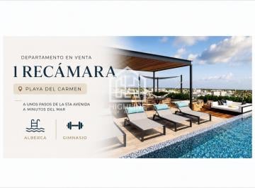 Departamento · 31m² · 1 Recámara · 1 Estacionamiento · Departamento en Venta Playa del Carmen 1 Recamara Cerca de 5ta Av con Alberca y Gimnasio